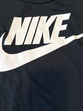 Nike Black Shirt with Red Tag and White Logo